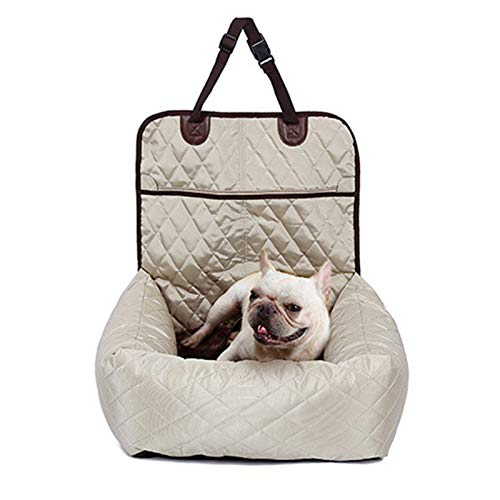 Hundesitzabdeckung Hund Autositz Bett Reise Hund Autositze for kleine mittelgroße Hunde Vordere/Rückseite Sitz innen/Auto Gebrauch Haustier Auto Träger Bettabdeckung Abnehmbar (Color : Beige, SI von TIYGHI