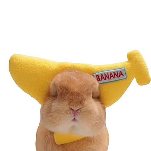 Banana Pet Hat Cap Adorable Pet Funny Hat Rabbit Guinea Pig Headwear Halloween Apparel Costume Photography Props for Small Animal von TJCGCKK