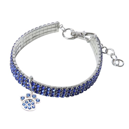 Herz-Anhänger Diamant verkrustete Hundehalsband Katze Haustier Halsband einstellbar Haustier Halsband Schmuck große Diamant Hundehalsband 11.4-13.4 Zoll von TJCGCKK