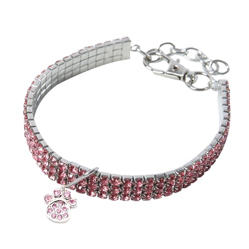 Herz-Anhänger Diamant verkrustete Hundehalsband Katze Haustier Halsband einstellbar Haustier Halsband Schmuck große Diamant Hundehalsband 11.4-13.4 Zoll von TJCGCKK