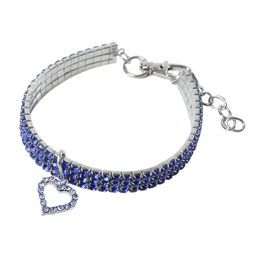 Herz-Anhänger Diamant verkrustete Hundehalsband Katze Haustier Halsband einstellbar Haustier Halsband Schmuck große Diamant Hundehalsband 11.4-13.4 Zoll von TJCGCKK