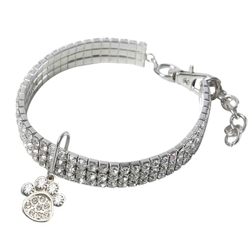 Herz-Anhänger Diamant verkrustete Hundehalsband Katze Haustier Halsband einstellbar Haustier Halsband Schmuck große Diamant Hundehalsband 11.4-13.4 Zoll von TJCGCKK