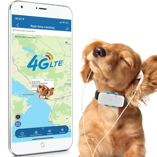 TKMARS Hunde Tracker Katzen GPS-Finder, Echtzeit-Tracking, 4G, GPS-Tracker für Hunde, mit Sicherheitszaun, Alarm mit Ton und Licht, um Tiere zu Finden, wasserdicht, TK911Pro ohne ABO von TKMARS