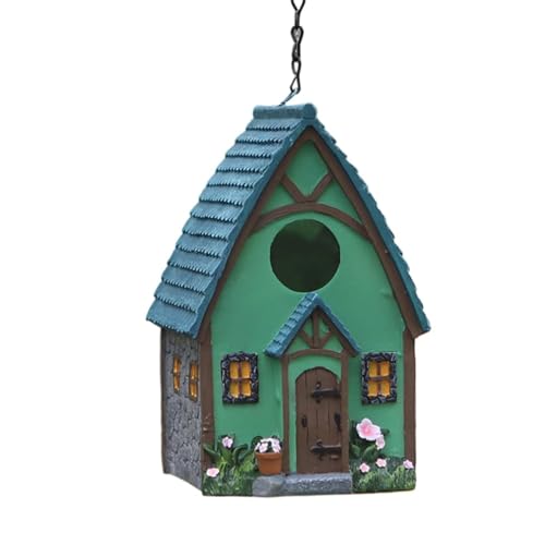 Vogelhaus für den Garten, Kunstharz, hängende Kette für den Außenbereich, Garten, Hinterhof, Dekoration, Häuser für Bluebird Finken, Kardinäle, bestes Geschenk von TKOLYDEO