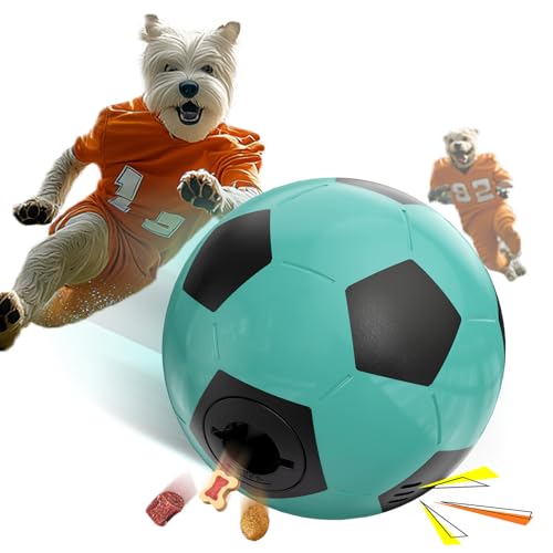 Hunde-Fußball für mittelgroße und kleine Hunde, kichernde Leckerli-Bälle, Futterspender, Spielzeug, langsames Füttern, Kauen und Apportieren, interaktiv, halten Sie sie beschäftigt, Langeweile, von TLKNG