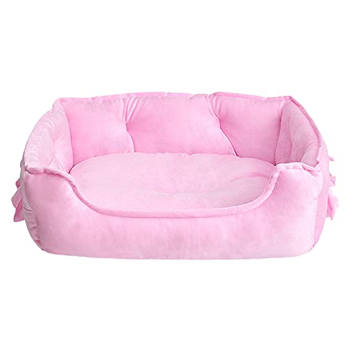 Hundebettmatte, rosa Hundebett, Prinzessinnen-Welpenbett for kleine Hunde, weiches Katzensofa, atmungsaktive Kätzchenbetten for drinnen, Kätzchen, rutschfest, rosa Katzenbett, waschbar, Mädchen-Hundeb von TLTLT