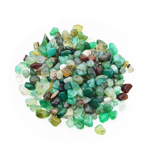 50g 100g natürlicher Aquarien-Dekorationsstein, Aquarium-Hintergrund, bunter Kristallfelsen, geeignet als Aquarium-Ornament, Unterwasser-Landschaftsdekor(Green Agate,100g) von TMAOZW