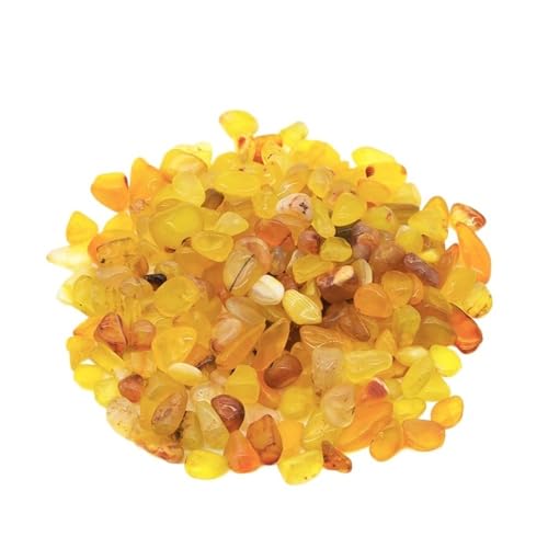 50g 100g natürlicher Aquarien-Dekorationsstein, Aquarium-Hintergrund, bunter Kristallfelsen, geeignet als Aquarium-Ornament, Unterwasser-Landschaftsdekor(Yellow Agate,100g) von TMAOZW