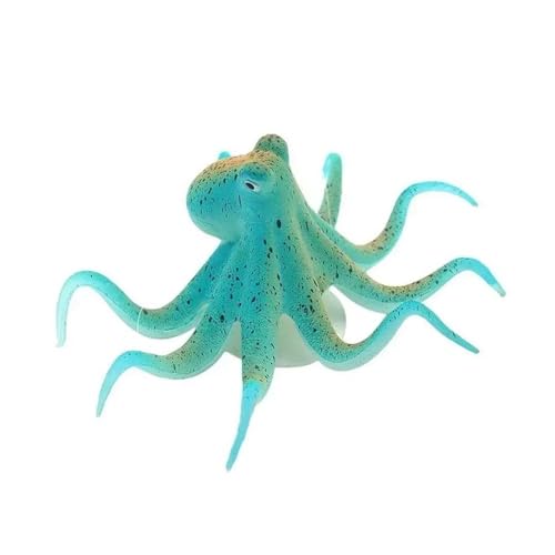 Fluoreszierendes künstliches Oktopus-Aquarium-Ornament mit Saugnapf, geeignet for die Aquarium-Simulation im Haushalt und Büro(Blue) von TMAOZW