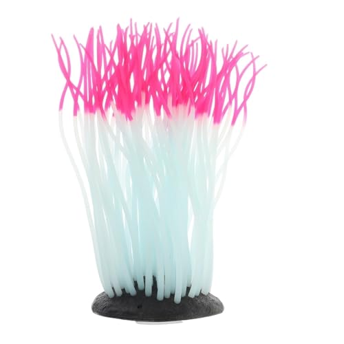 Glow Künstliche Anemone Fisch Tank Versorgung Ozean Silica Gel Aquarien Geeignet for Fisch Tank Landschaft Dekoration(Pink) von TMAOZW