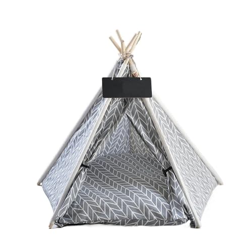 Haustierzelt, Hundebett, tragbar, abnehmbar, waschbar, Tipi, geeignet for Haustiere, die sich im Freien ausruhen und entspannen(Gray,L - 5 corner tent) von TMAOZW