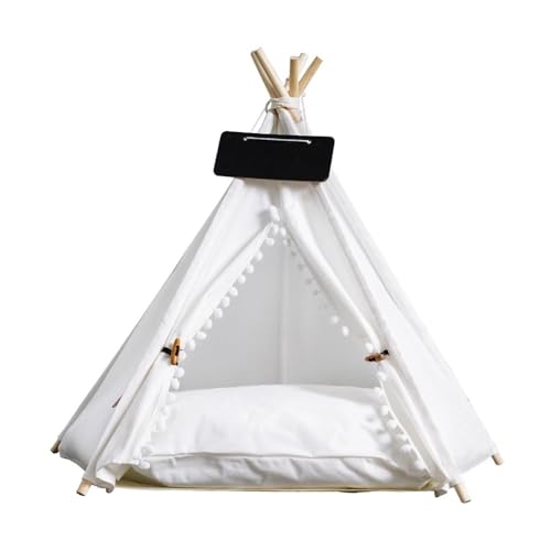 TMAOZW Haustierzelt, Hundebett, tragbar, abnehmbar, waschbar, Tipi, geeignet for Haustiere, die Sich im Freien ausruhen und entspannen(WH w Ball (Canvas),L - 5 Corner Tent) von TMAOZW