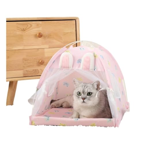 TMAOZW Haustierzeltbett Katzenhausbedarf Warme Kissen Geeignet for kleine Hunde Katzenbett for draußen Katzenbett fürs Auto(Rabbit,M 40x40cm) von TMAOZW