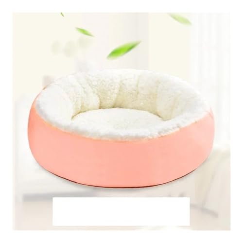 TMAOZW Katzenbetten, Bequemes Plüsch-Haustiernest, Katzennest, Bequemes Winterbett, Geeignet for Den Innenbereich, Katzen, Waschbar, Kleiner Hund(Pink,Diameter 40 cm) von TMAOZW