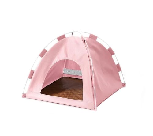 Katzennest-Zelt, Katzenzimmer, Sommer, klein, waschbar, halbgeschlossenes Katzenhaus, geeignet for kleine Hunde, Katzenbett for draußen, Katzenbett fürs Auto(Pink) von TMAOZW