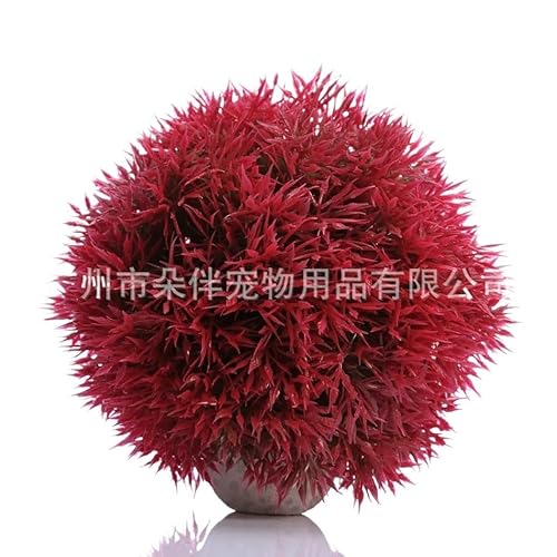 Simulation Gras Ball Aquarium Dekor Wasser Unkraut Ornament Pflanze Geeignet for Aquarium Ornamente Unterwasser Landschaft Dekor(Red,8cm) von TMAOZW