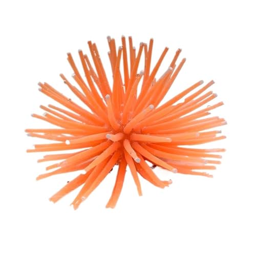 Simulierter Seeigel, Silikon, for Aquarien, künstliche, Bunte Korallen, geeignet for Aquarien-Ornamente, Unterwasser-Landschaftsdekor(Orange,About 10cm) von TMAOZW