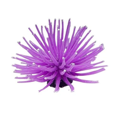 Simulierter Seeigel, Silikon, for Aquarien, künstliche, Bunte Korallen, geeignet for Aquarien-Ornamente, Unterwasser-Landschaftsdekor(Purple,About 10cm) von TMAOZW