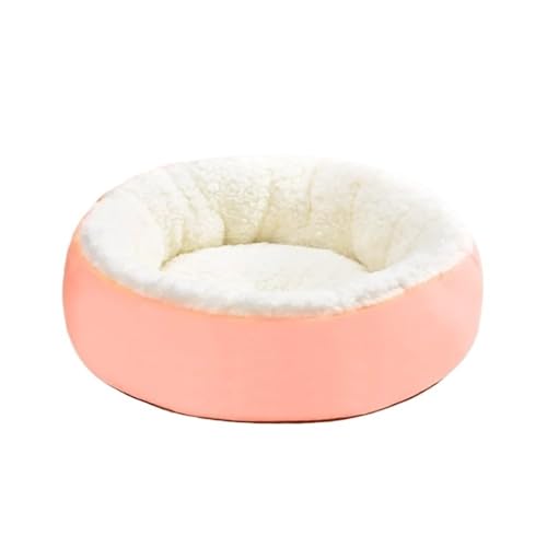 TMAOZW Bequemes, warmes Katzenbett aus Plüsch for Haustiere, geeignet for Katzen oder kleine Hunde(Pink,50cm) von TMAOZW