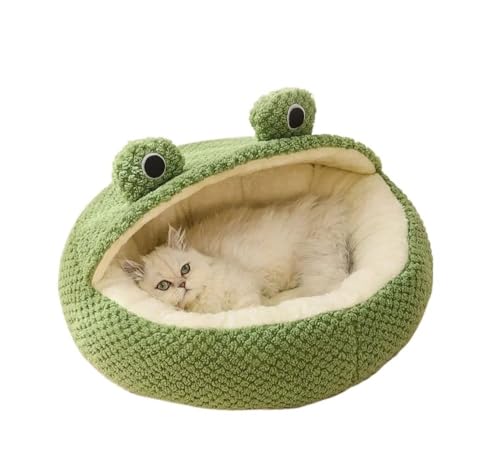 TMAOZW Halbgeschlossenes Haustierbett, Katzennest, Haustiermatten, Plüsch, Grün, wärmend, abnehmbar, geeignet for Katzen oder kleine Hunde(Green1,60 * 60 * 8cm) von TMAOZW