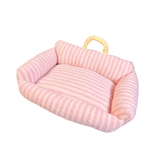 TMAOZW Haustier-Hunde-/Katzenbettmatte, quadratisches Hundesofabett, warmes Haustiernest, Zwinger, geeignet for Haustiere, die sich im Freien ausruhen und entspannen(Pink,50 x40CM) von TMAOZW