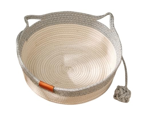 TMAOZW Haustier-Katzenbett, rund, handgewebt, kühlende Katzenkörbe for den Sommer, geeignet for Ausruhen und Entspannen des Haustiers im Freien(B,41cm) von TMAOZW