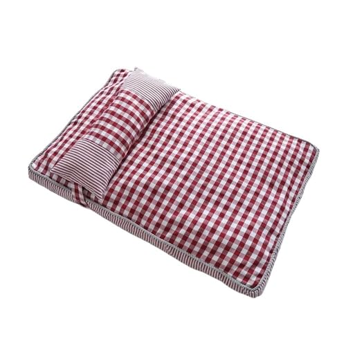 TMAOZW Haustier-Katzenbett-Kissen, weiche Liege, Haustierbett, Haus, Haustierbedarf, geeignet for Hauskatzen, waschbar, Kleiner Hund(Red,75X50CM) von TMAOZW