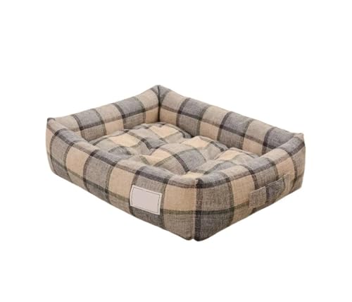 TMAOZW Hundebett mit quadratischem Gitter, abnehmbares und waschbares Haustierbett, Katzennest, geeignet for Katzen und Hunde, die Spielen, sich ausruhen oder die Mittagspause machen(Type B,75x60cm) von TMAOZW