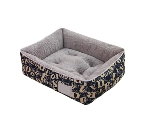 TMAOZW Hundebett mit quadratischem Gitter, abnehmbares und waschbares Haustierbett, Katzennest, geeignet for Katzen und Hunde, die Spielen, sich ausruhen oder die Mittagspause machen(Type K,75x60cm) von TMAOZW