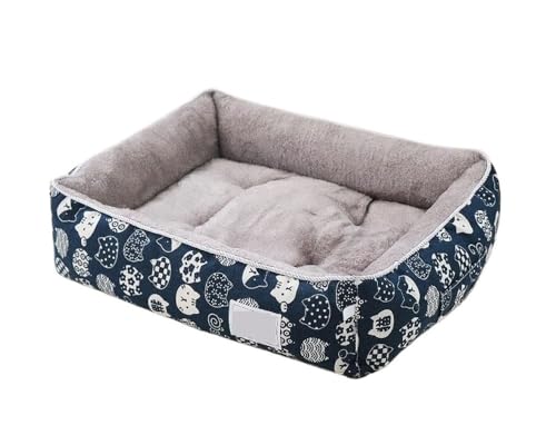 TMAOZW Hundebett mit quadratischem Gitter, abnehmbares und waschbares Haustierbett, Katzennest, geeignet for Katzen und Hunde, die Spielen, sich ausruhen oder die Mittagspause machen(Type L,75x60cm) von TMAOZW