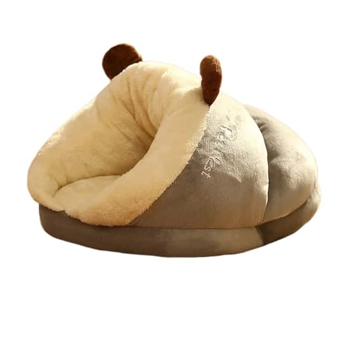 TMAOZW Katzenbett in Pantoffelform, wärmendes Winterplüsch-Haustierhaus, gemütliches Kätzchenkissen, Zubehör, geeignet for Ausruhen und Entspannen von Haustieren im Freien(Gray,L 60x40x35cm) von TMAOZW