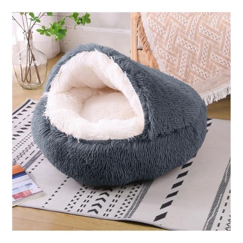 TMAOZW Rundes, Flauschiges Haustierbett for kleine und mittelgroße Hunde, maschinenwaschbar, Hundesofa, geeignet for Betten, Innenkatzen, kleines Hundebett, waschbar(Grey,ROUND_90CM) von TMAOZW