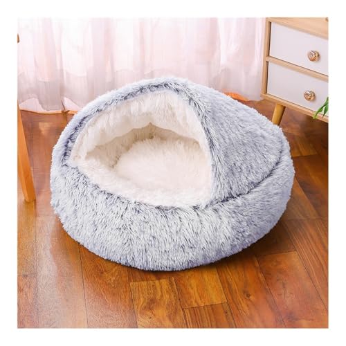 TMAOZW Rundes, Flauschiges Haustierbett for kleine und mittelgroße Hunde, maschinenwaschbar, Hundesofa, geeignet for Betten, Innenkatzen, kleines Hundebett, waschbar(Grey-1,ROUND_90CM) von TMAOZW