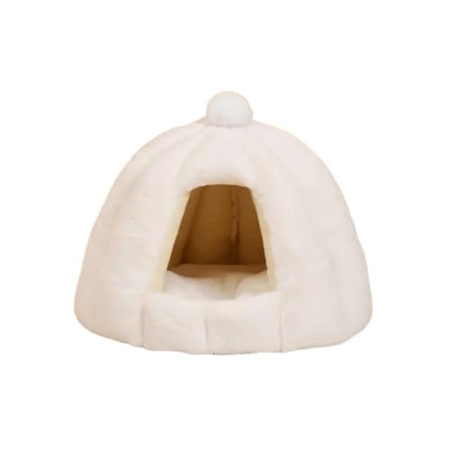 TMAOZW Winter Warme Haustier Hund Haus Katze Bett Matte Abnehmbare Geeignet for Katzen Oder Kleine Hunde(White,48cmX40cm) von TMAOZW