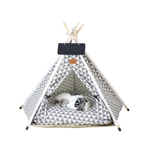 Tipi-Zelt for Haustiere, Katzen und Hunde, tragbar, abnehmbar und waschbar, Hundehütte, geeignet for Ausruhen und Entspannen im Freien(Gray Triangle,L-5-corner Tent) von TMAOZW