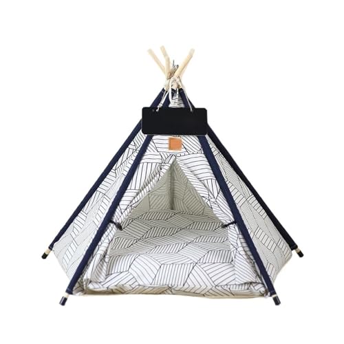 Tipi-Zelt for Haustiere, Katzen und Hunde, tragbar, abnehmbar und waschbar, Hundehütte, geeignet for Ausruhen und Entspannen im Freien(Rhombus,M-5-corner Tent) von TMAOZW