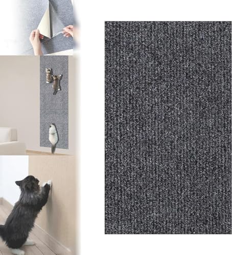 DIY Climbing Cat Scratcher Mat,Trimmable Wall Mounted Cat Scratcher Climber Pad,Self-Adhesive Cat Scratching Carpet,Removable and Reusable Furniture Protector for Couch,Wall,Bed (Dark Gray,40x100cm) von TMERIC