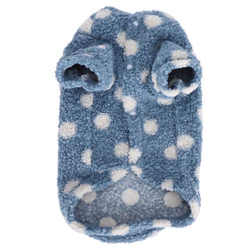 TMISHION Winterkleidung für Kleine Hunde, Blau, Weiche Plüsch-Baumwolle, Verdickte Welpenkleidung für Kleine Hunde, Welpen, Haustier, Herbst und Winter, Warmer Mantel, Jacke, Kleidung (L) von TMISHION