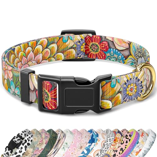 TMOODEL Hundehalsband, niedliches Boho-Hundehalsband für mittelgroße Hunde, weiches Nylon, Welpenhalsband für Jungen und Mädchen, verstellbar, strapazierfähig, mit Schnellverschluss-Schnalle, buntes von TMOODEL