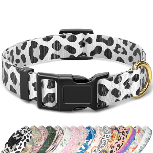 TMOODEL Hundehalsband, niedliches Leoparden-Stil, Hundehalsbänder für mittelgroße Hunde, weiches Nylon, Welpenhalsband für Jungen und Mädchen, verstellbar, strapazierfähig, mit von TMOODEL