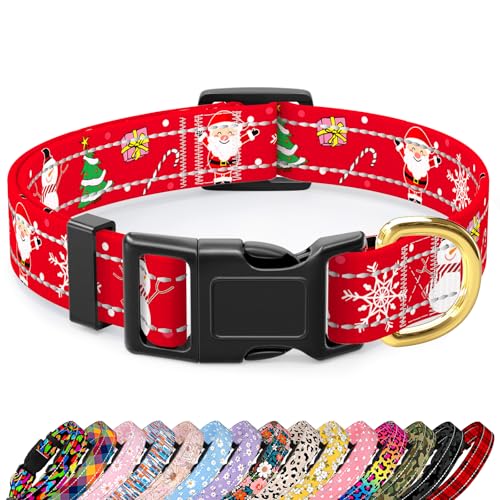 TMOODEL Reflektierendes Hundehalsband, niedlicher Weihnachtsstil, Hundehalsband für große Hunde, weiches Nylon, Welpenhalsband für Jungen und Mädchen, Hündinnen, verstellbar, strapazierfähig, mit von TMOODEL