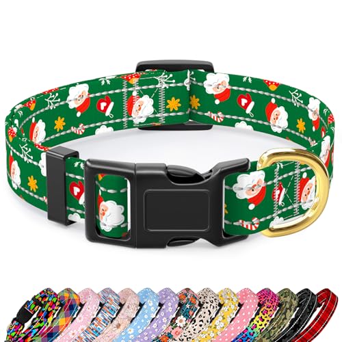 TMOODEL Reflektierendes Hundehalsband, niedlicher Weihnachtsstil, Hundehalsband für große Hunde, weiches Nylon, Welpenhalsband für Jungen und Mädchen, Hündinnen, verstellbar, strapazierfähig, mit von TMOODEL