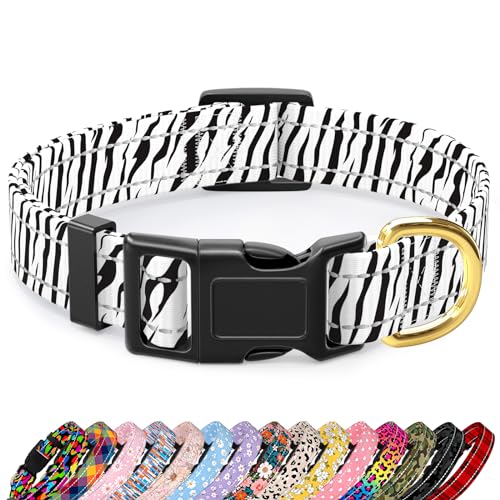 TMOODEL Reflektierendes Hundehalsband, niedliches Boho-Hundehalsband für extra kleine Hunde, weiches Nylon, Welpenhalsband für Jungen und Mädchen, Hündinnen, verstellbare Haustierhalsbänder mit von TMOODEL