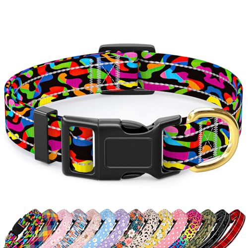 TMOODEL Reflektierendes Hundehalsband, niedliches Boho-Hundehalsband für große Hunde, weiches Nylon, Welpenhalsband für Jungen und Mädchen, Hündinnen, verstellbare, robuste Haustierhalsbänder mit von TMOODEL