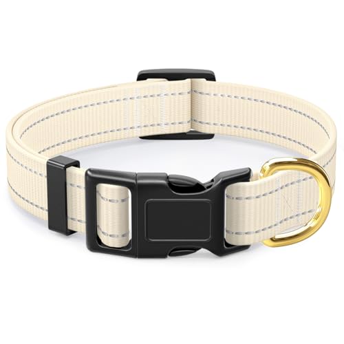 TMOODEL Reflektierendes Hundehalsband, verstellbare Hundehalsbänder für mittelgroße Hunde, niedliches Welpenhalsband für Jungen und Mädchen, Hündinnen, weiches Nylon, Haustierhalsband mit von TMOODEL