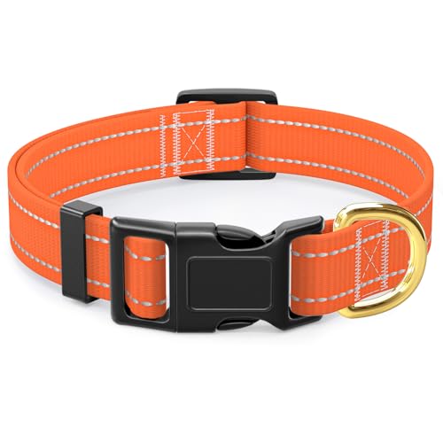 TMOODEL Reflektierendes Hundehalsband, verstellbare Hundehalsbänder für mittelgroße Hunde, niedliches Welpenhalsband für Jungen und Mädchen, Hündinnen, weiches Nylon, Haustierhalsband mit von TMOODEL