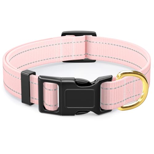 TMOODEL Reflektierendes Hundehalsband, verstellbare Hundehalsbänder für mittelgroße Hunde, niedliches Welpenhalsband für Jungen und Mädchen, Hündinnen, weiches Nylon, Haustierhalsband mit von TMOODEL