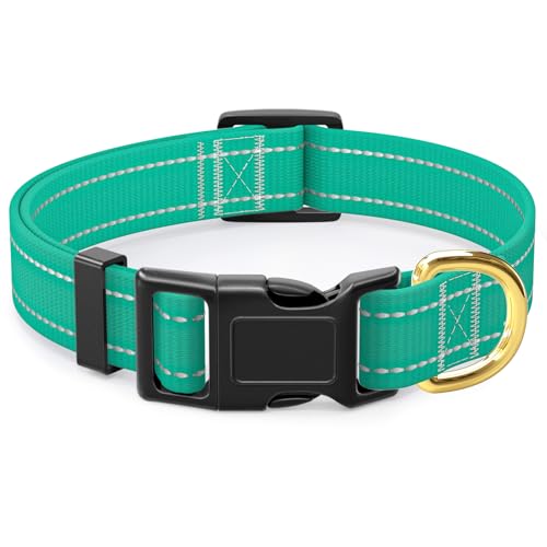 TMOODEL Reflektierendes Hundehalsband, verstellbare Hundehalsbänder für mittelgroße Hunde, niedliches Welpenhalsband für Jungen und Mädchen, weiches Nylon-Haustierhalsband mit von TMOODEL