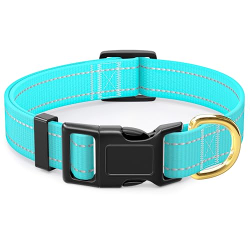 TMOODEL Reflektierendes Hundehalsband, verstellbare Hundehalsbänder für mittelgroße Hunde, niedliches Welpenhalsband für Jungen und Mädchen, weiches Nylon-Haustierhalsband mit von TMOODEL