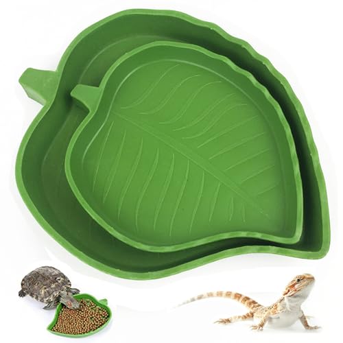 2 Stück Blatt Futternapf Reptilien,Reptilienschale Lebensmittel,Wasserschale und Futterschale für Reptilien,Geeignet für Schildkröten,Eidechsen,Schlangen,Kleine Reptilien von TMRBBesty